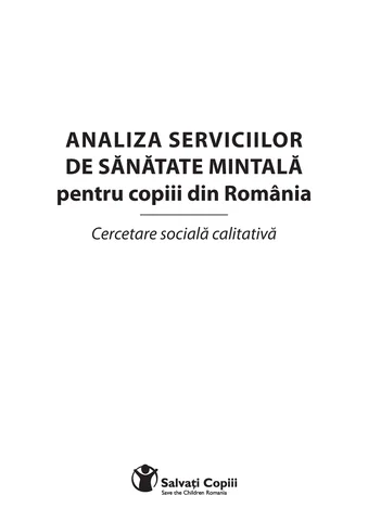 Analiza serviciilor de sănătate mintală pentru copiii din România
