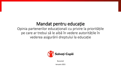 Raport-mandat pentru educatie