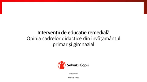 Raport educație remedială