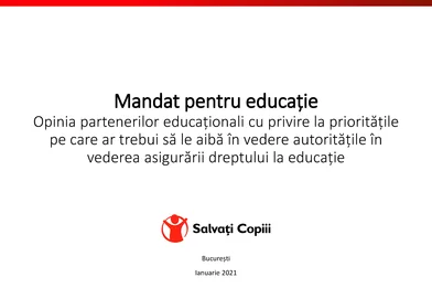 Raport-mandat pentru educatie