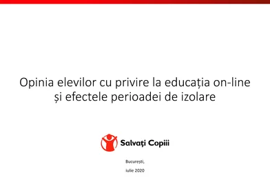 Opinia elevilor cu privire la educația on-line și efectele perioadei de izolare