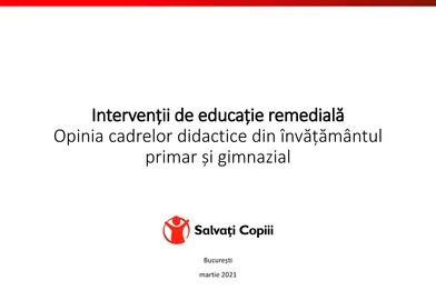 Raport educație remedială